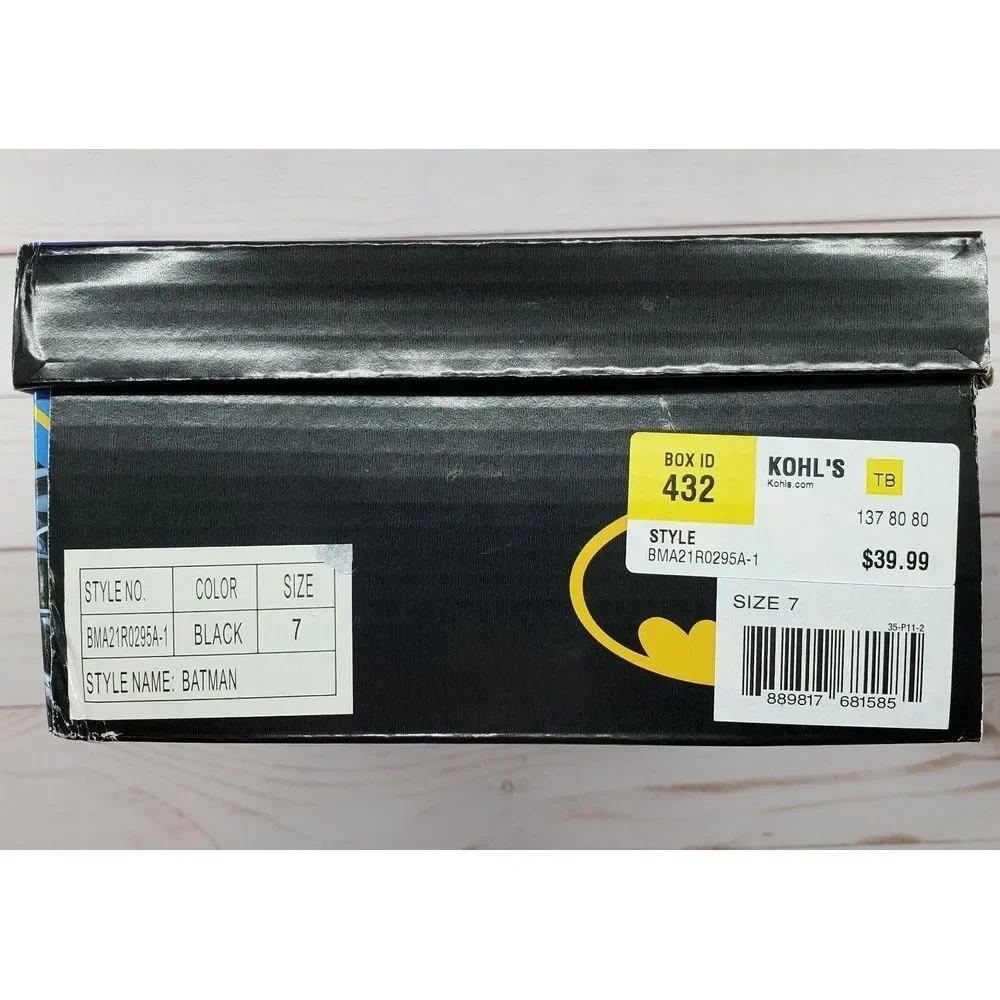 Batman Light Up Shoes Sneakers Toddler‎ Size 7 Black DC Comics Super Hero Gotham